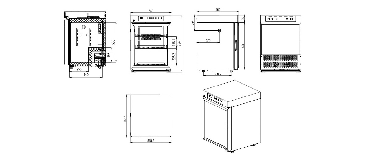 Dimension Of NW-YC55L Small Medical Refrigerators